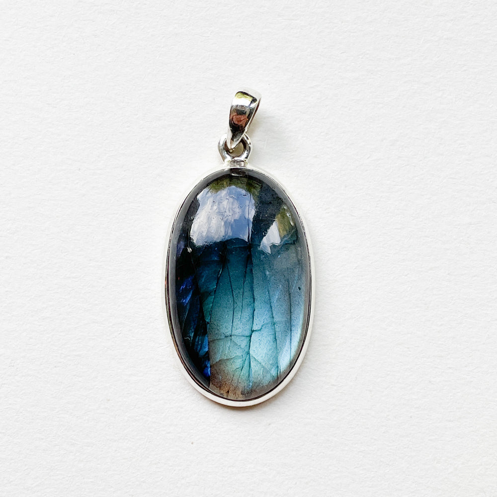 labradoriet blauwe luxe edelsteen hanger 925 sterling zilver