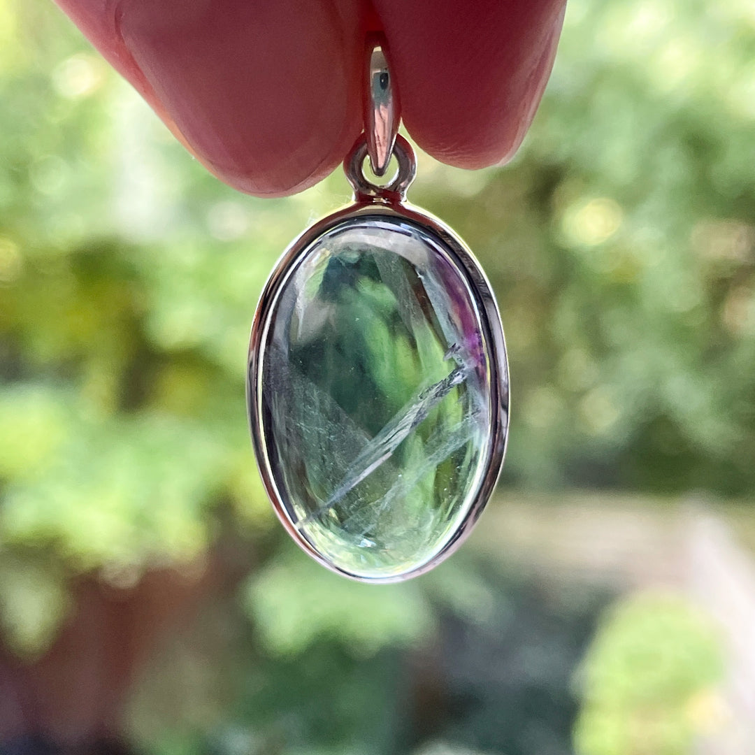 fluoriet groene luxe edelsteen hanger 925 sterling zilver