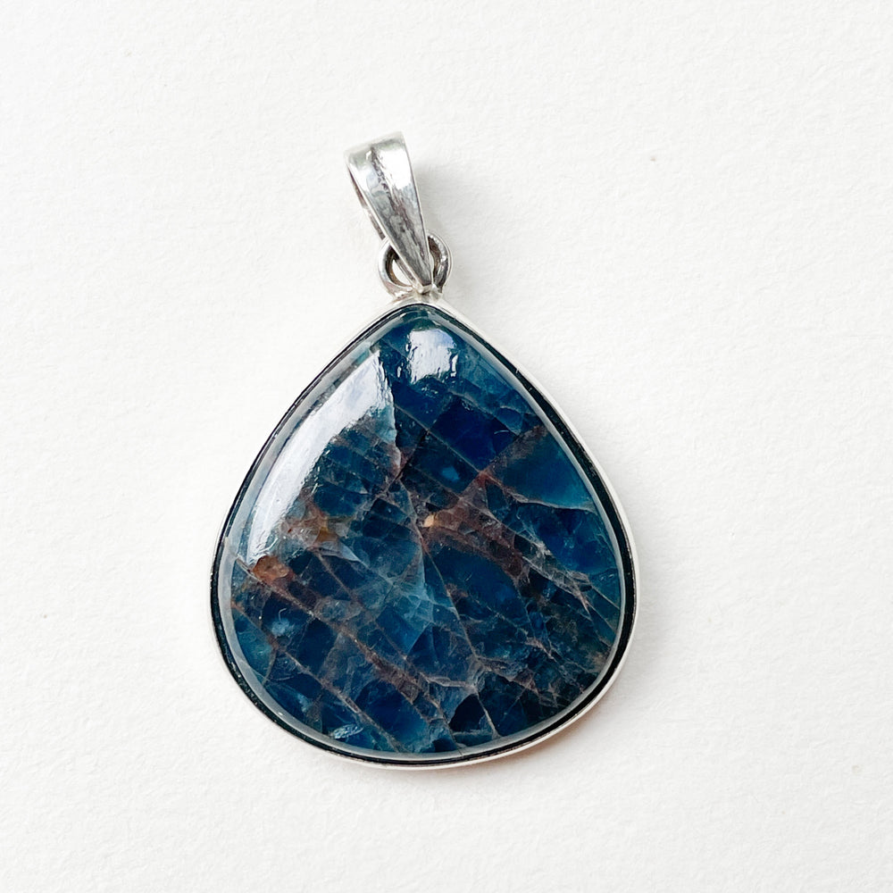 apatiet blauwe luxe edelsteen hanger 925 sterling zilver