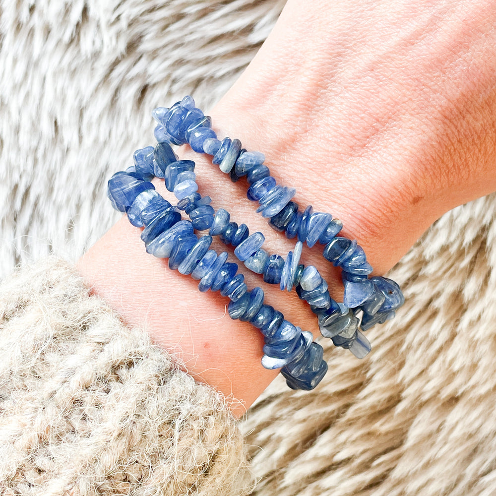 kyaniet blauwe splitarmband edelsteen armband