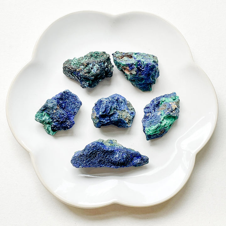 azuriet malachiet ruwe steen brok edelsteen mineraal