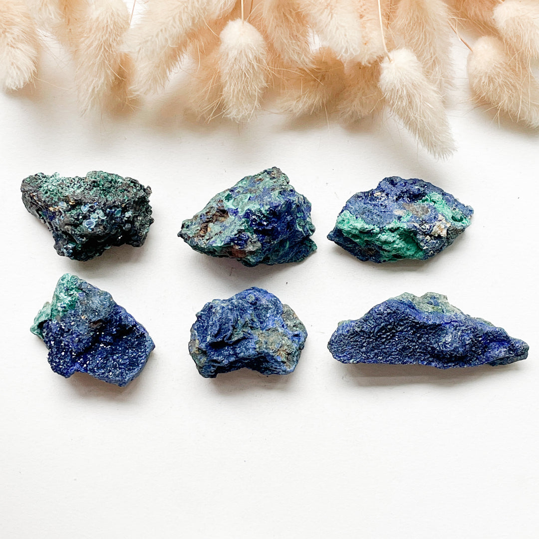 azuriet malachiet ruwe steen brok edelsteen mineraal