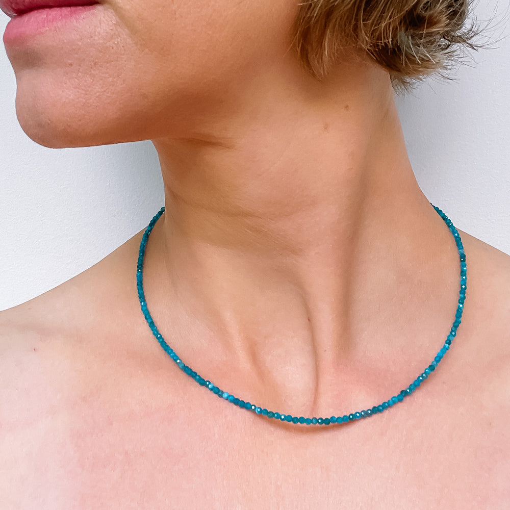 apatiet edelsteenketting kralenketting edelsteen ketting facet gefacetteerd juwelen sieraden edelstenen 925 sterling zilver
