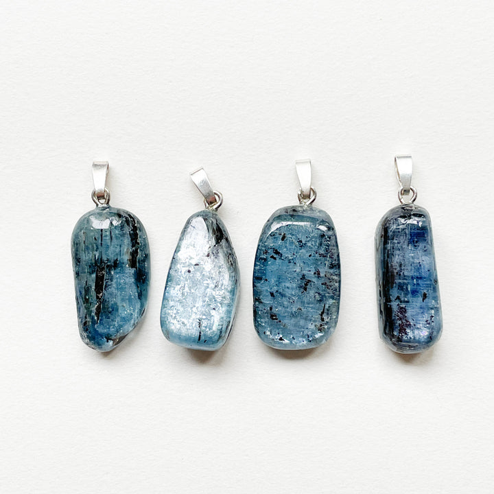 kyaniet blauw disthen edelsteen hanger edelsteenhanger juweel sieraad 925 sterling echt zilver