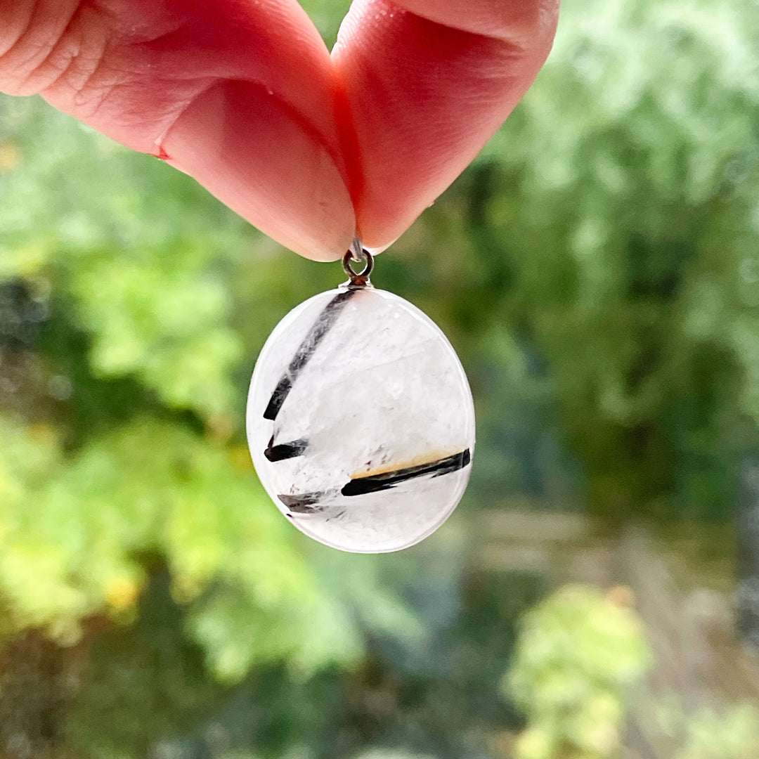 toermalijn kwarts edelsteen hanger 925 sterling zilver sieraden