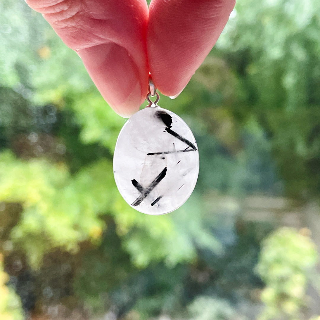 toermalijn kwarts edelsteen hanger 925 sterling zilver sieraden