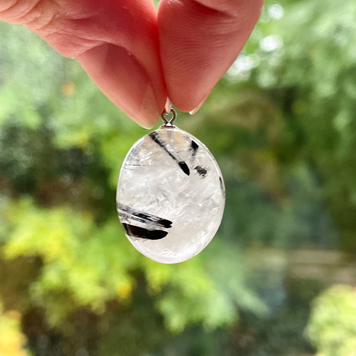 toermalijn kwarts edelsteen hanger 925 sterling zilver sieraden