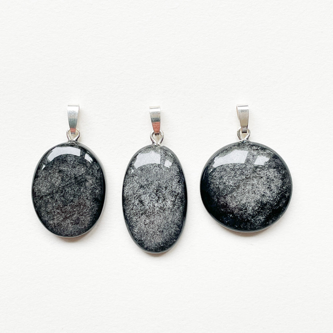 zilver obsidiaan zwarte edelsteen hanger edelsteenhanger 925 sterling zilver sieraad juweel