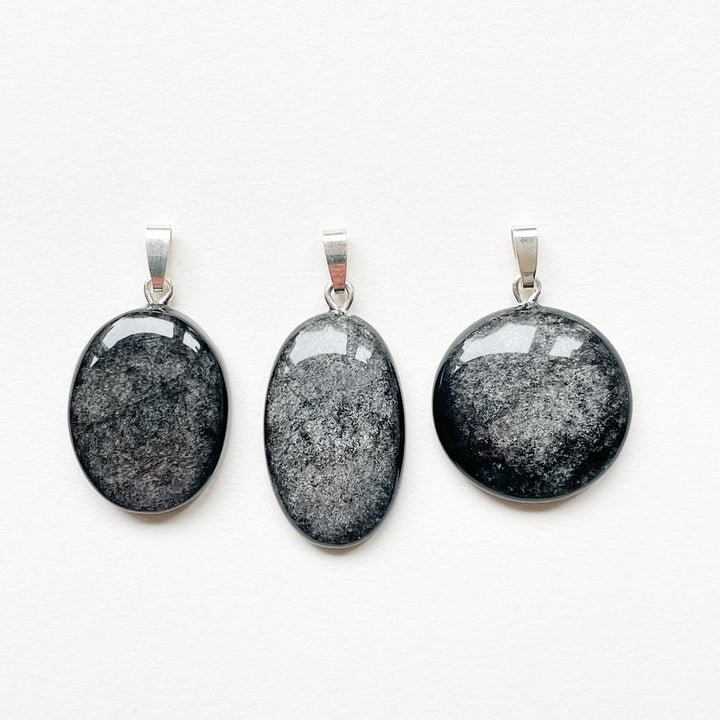 zilver obsidiaan zwarte edelsteen hanger edelsteenhanger 925 sterling zilver sieraad juweel