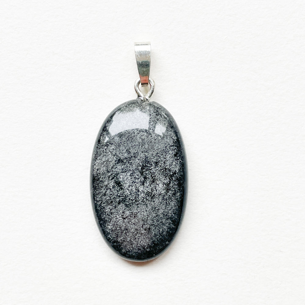 zilver obsidiaan zwarte edelsteen hanger edelsteenhanger 925 sterling zilver sieraad juweel