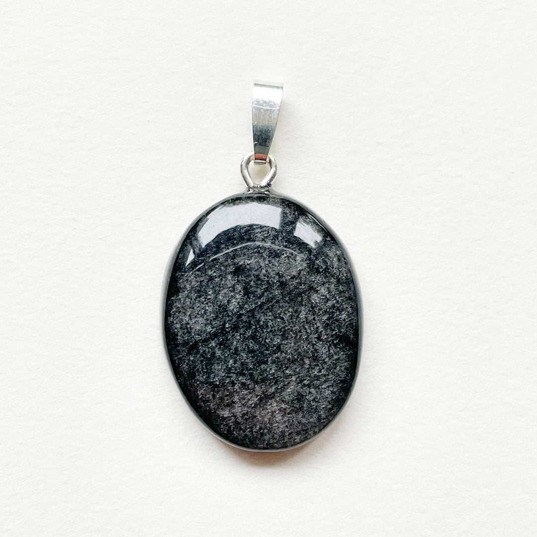 zilver obsidiaan zwarte edelsteen hanger edelsteenhanger 925 sterling zilver sieraad juweel