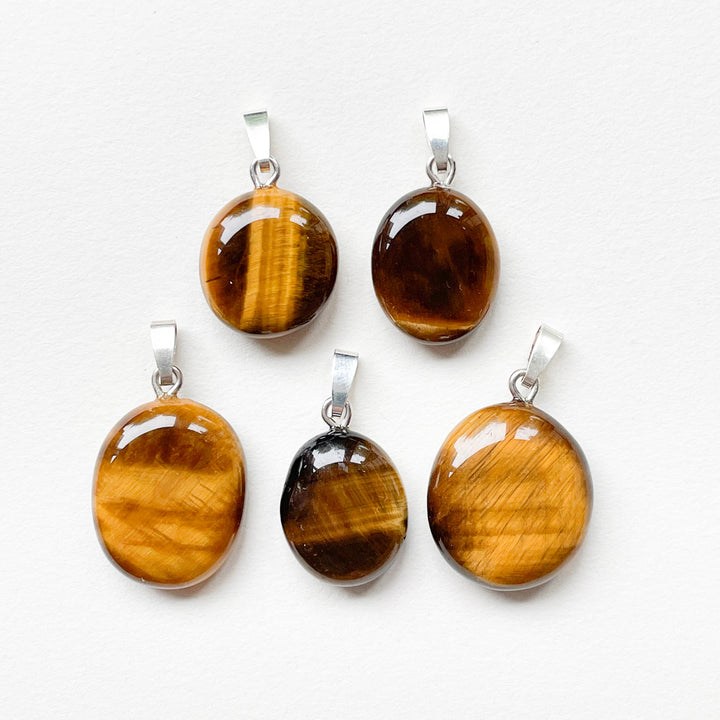 tijgeroog bruine premium hanger 925 sterling zilver edelstenen mineralen edelsteenhanger sieraden juwelen