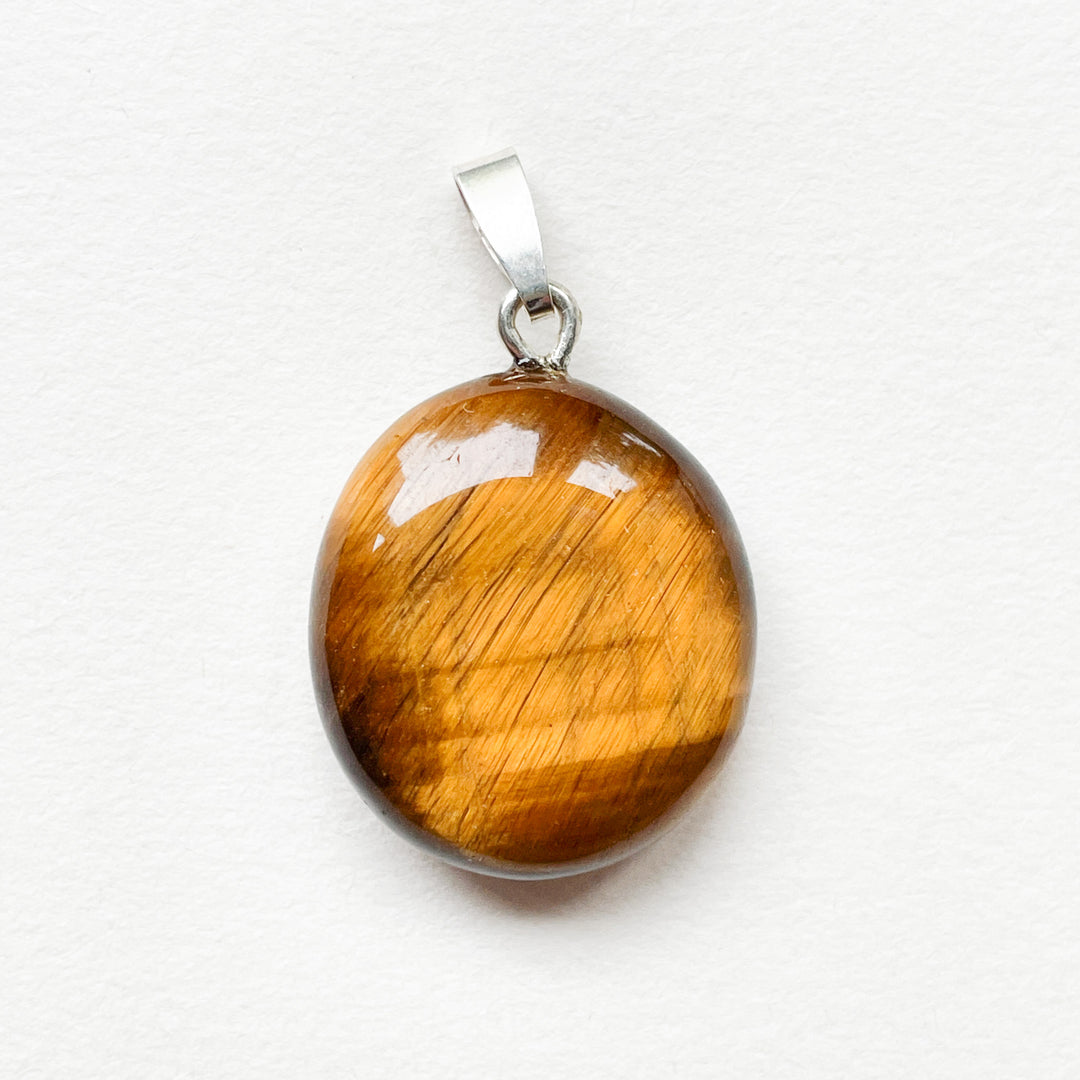 tijgeroog bruine premium hanger 925 sterling zilver edelstenen mineralen edelsteenhanger sieraden juwelen