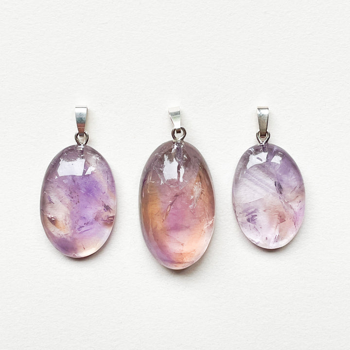 Ametrien lila/gele premium hanger (925 sterling zilver)