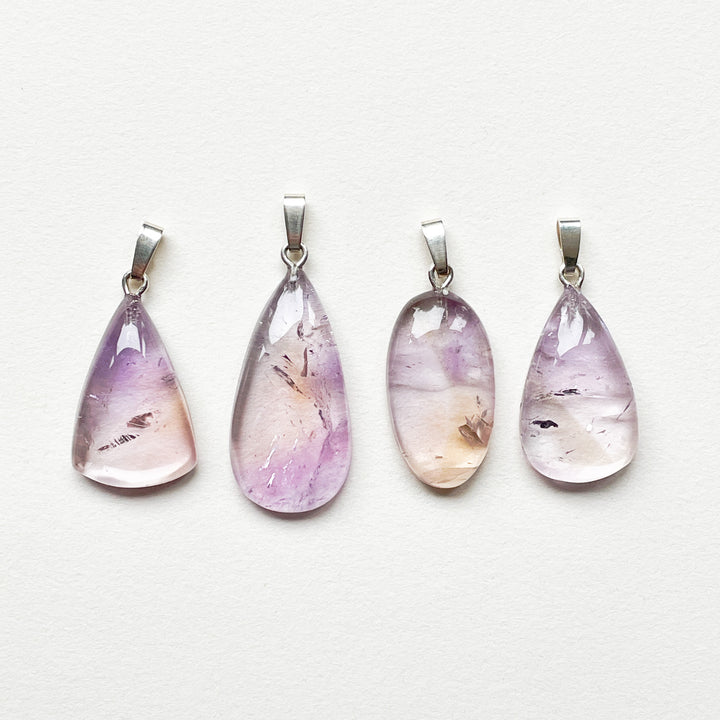 ametrien lila paarse premium edelsteen hanger 925 sterling zilver