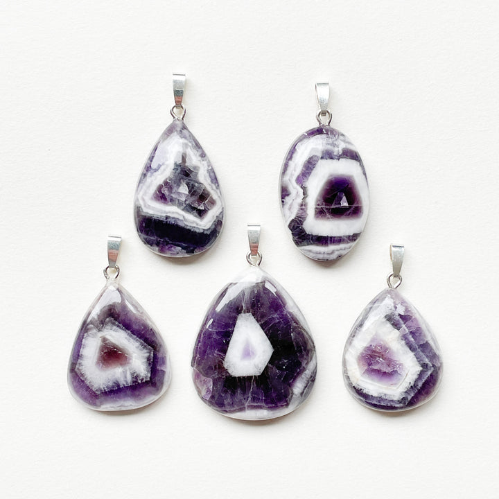 amethist chevron paarse premium edelsteen hanger 925 sterling zilver edelstenen sieraden juwelen