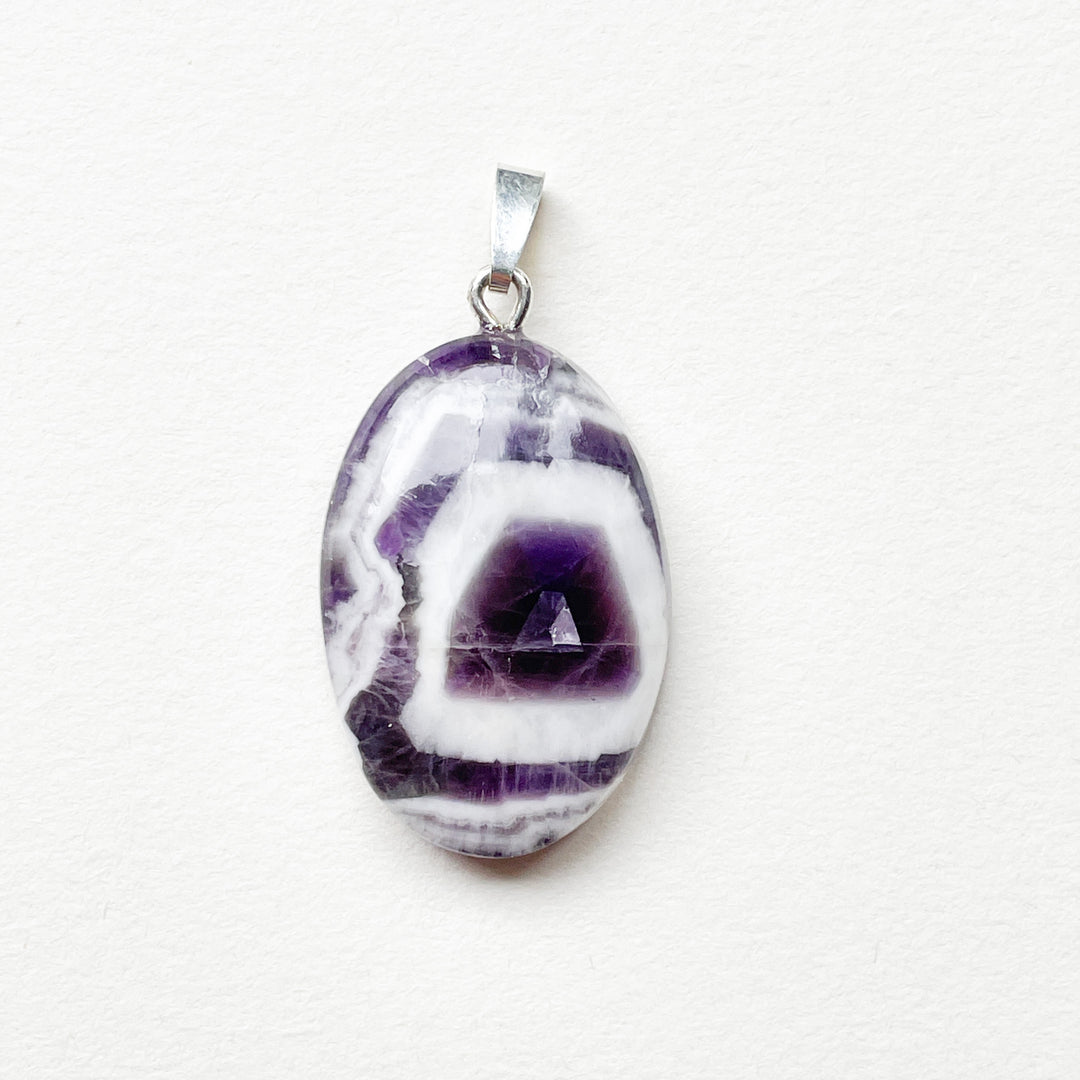 amethist chevron paarse premium edelsteen hanger 925 sterling zilver edelstenen sieraden juwelen