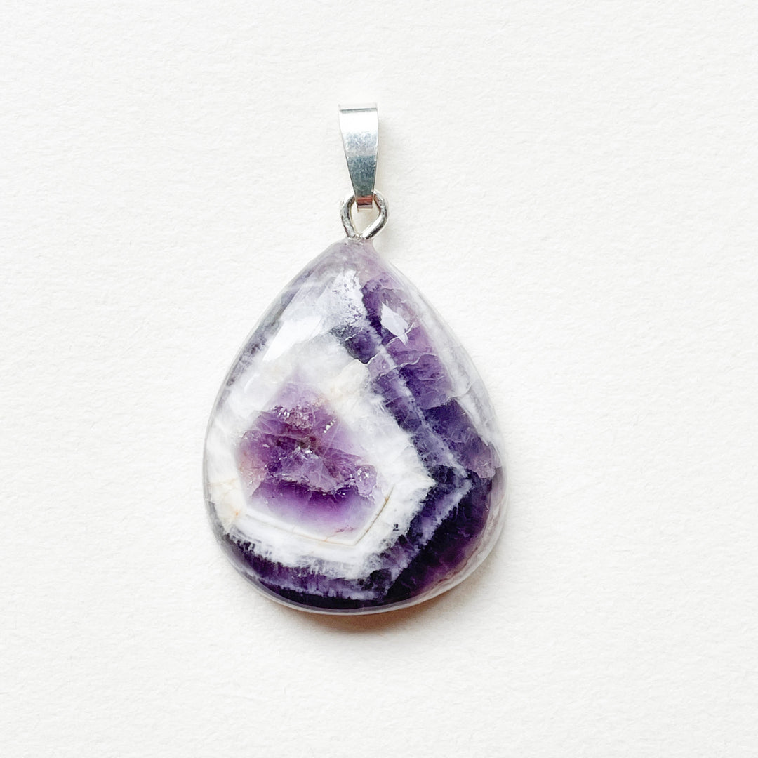 amethist chevron paarse premium edelsteen hanger 925 sterling zilver edelstenen sieraden juwelen
