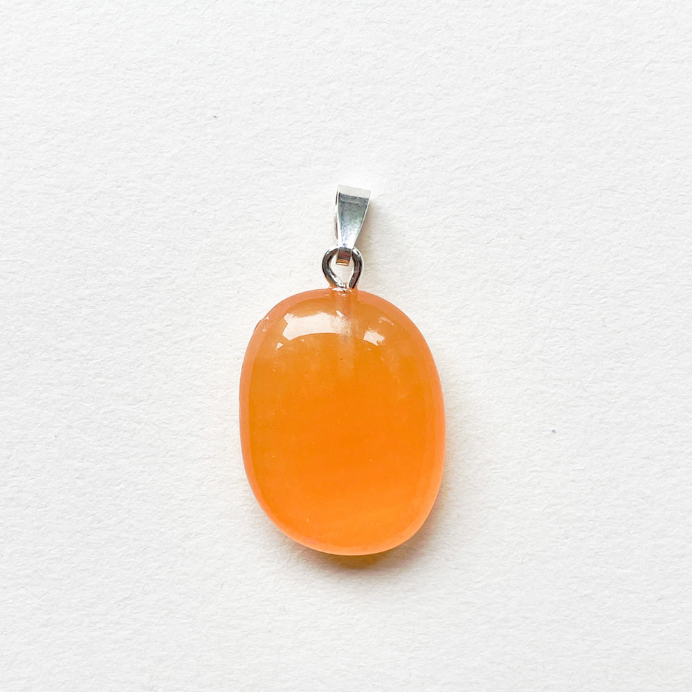 calciet oranje premium edelsteen hanger 925 sterling zilver edelstenen sieraden juwelen