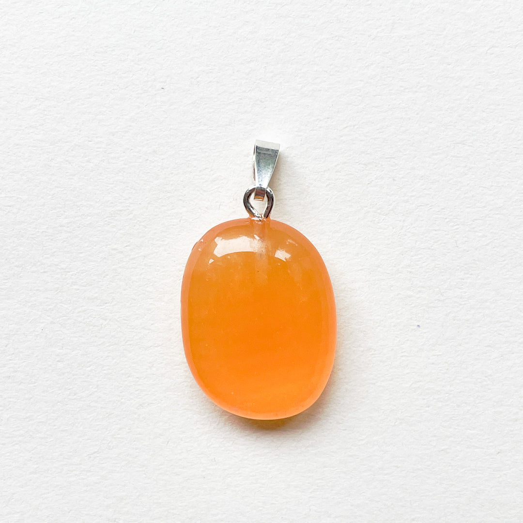 calciet oranje premium edelsteen hanger 925 sterling zilver edelstenen sieraden juwelen