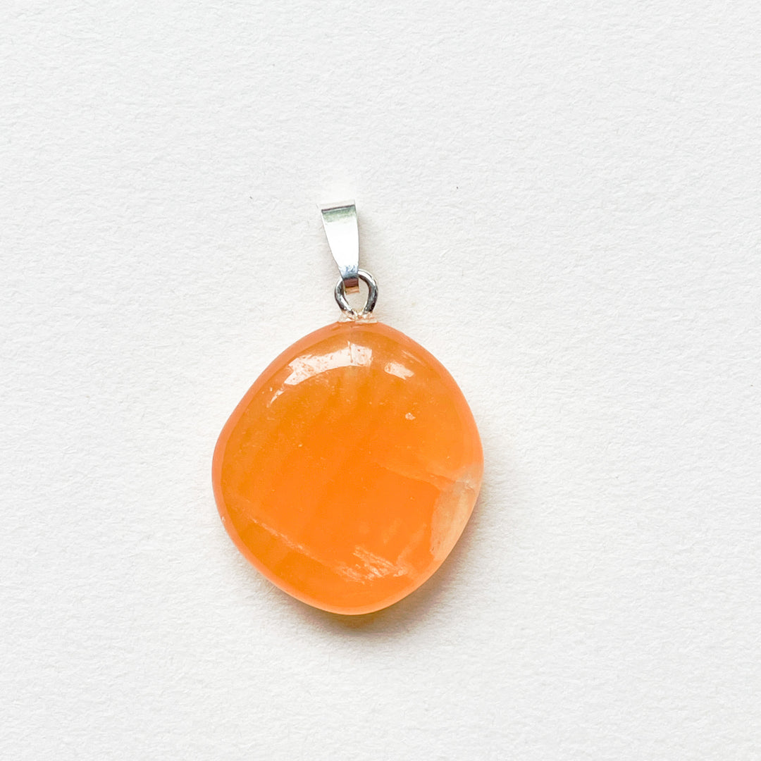 calciet oranje premium edelsteen hanger 925 sterling zilver edelstenen sieraden juwelen