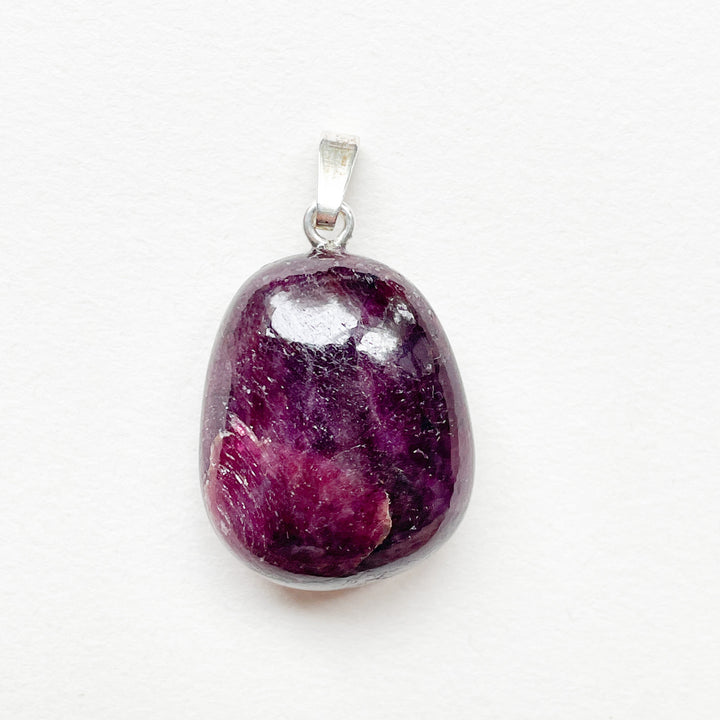 robijn paars rode premium edelsteen hanger 925 sterling zilver