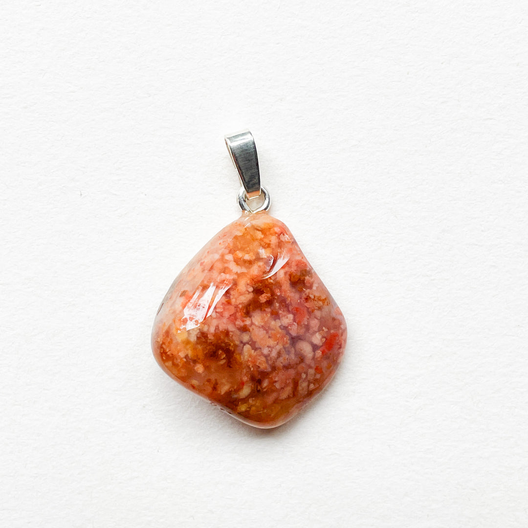 mosagaat bloemenagaat roze premium edelsteen hanger 925 sterling zilver