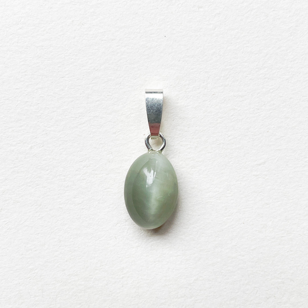 chrysoberyl kattenoog groene edelsteen hanger edelsteenhanger juweel sieraad 925 sterling echt zilver