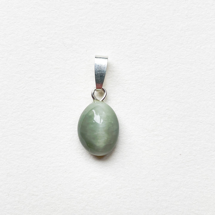 chrysoberyl kattenoog groene edelsteen hanger edelsteenhanger juweel sieraad 925 sterling echt zilver