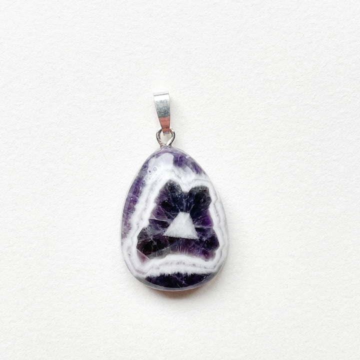 amethist chevron paarse edelsteen hanger edelsteenhanger juweel sieraad 925 sterling echt zilver