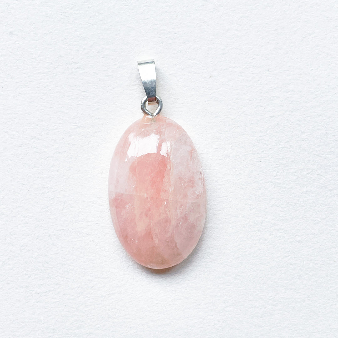 morganiet roze beryl edelsteen hanger edelsteenhanger 925 sterling zilver sieraad juweel