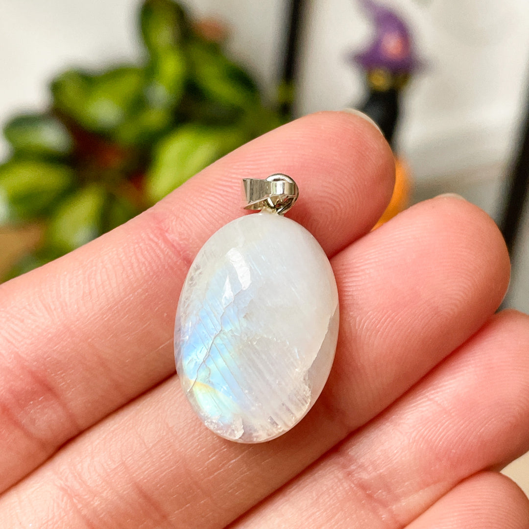 maansteen regenboog witte labradoriet edelsteen hanger 925 sterling zilver edelstenen sieraad juweel