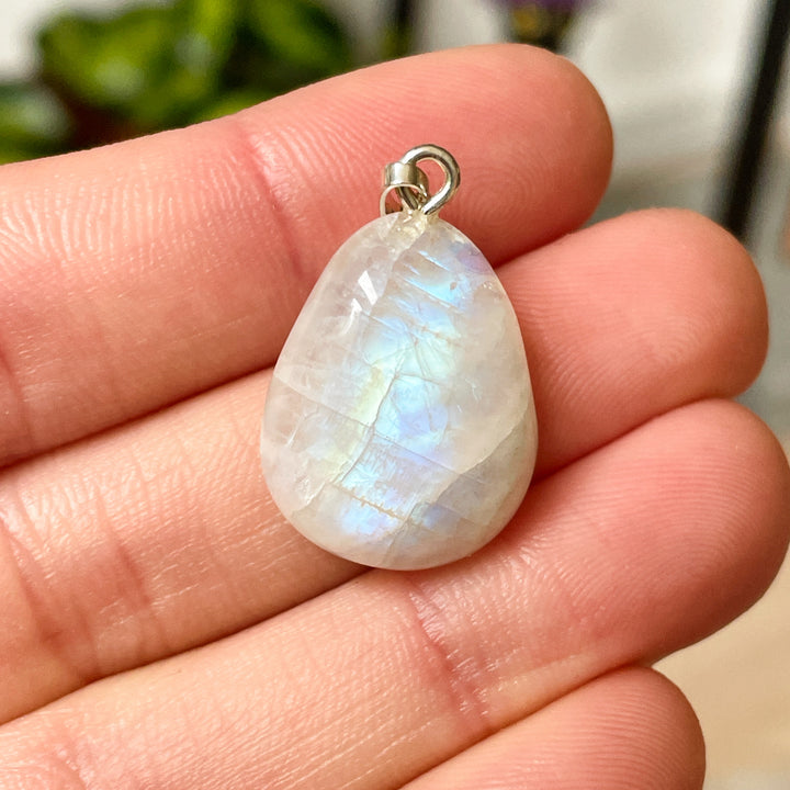 maansteen regenboog witte labradoriet edelsteen hanger 925 sterling zilver edelstenen sieraad juweel