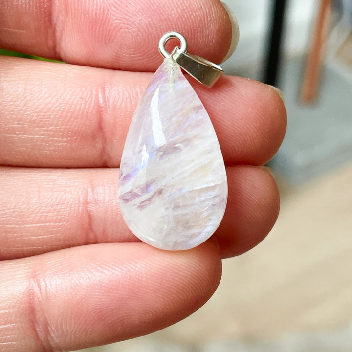 maansteen regenboog witte labradoriet edelsteen hanger 925 sterling zilver edelstenen sieraad juweel