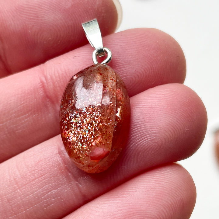 zonnesteen oranje edelsteen hanger edelsteenhanger juweel sieraad 925 sterling echt zilver