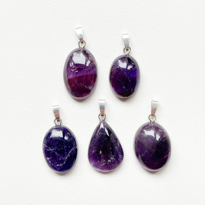 amethist paarse edelsteen hanger 925 sterling zilver sieraad juweel