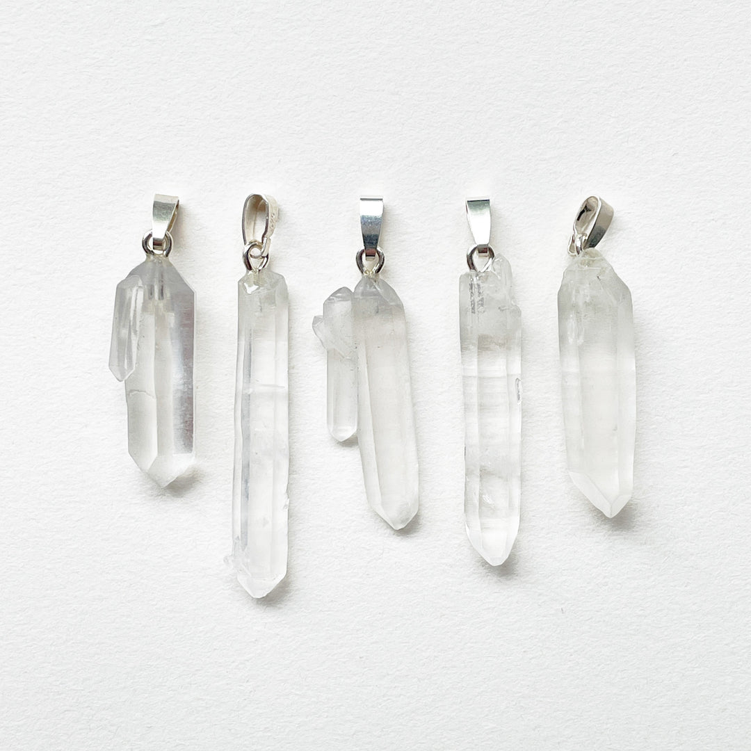 bergkristal ruwe transparante edelsteen hanger edelsteenhanger juweel sieraad 925 sterling echt zilver