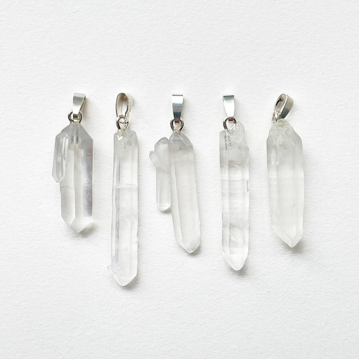 bergkristal ruwe transparante edelsteen hanger edelsteenhanger juweel sieraad 925 sterling echt zilver