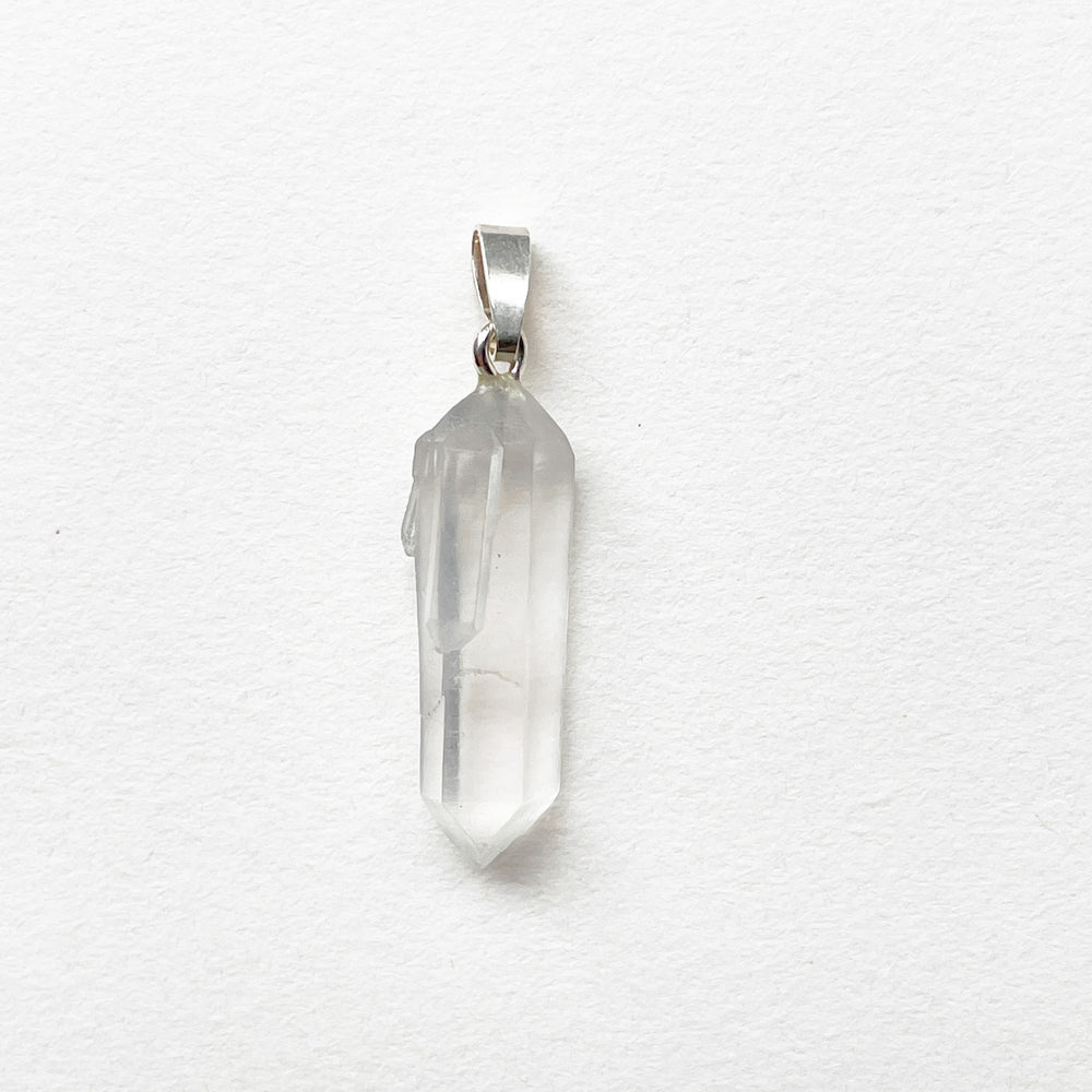 bergkristal ruwe transparante edelsteen hanger edelsteenhanger juweel sieraad 925 sterling echt zilver