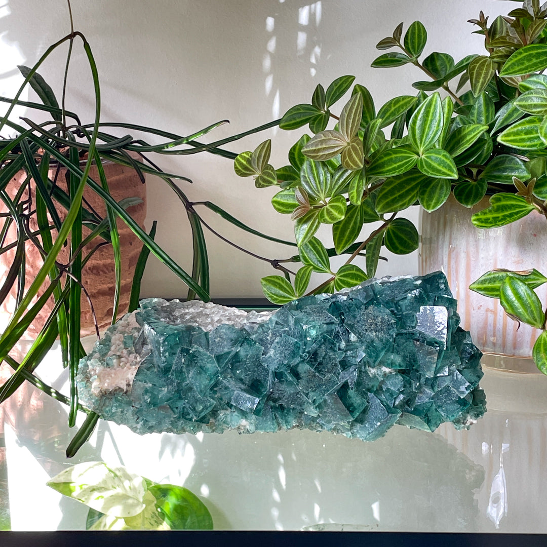 fluoriet ruwe kristal edelsteen UV fluoriserend groen