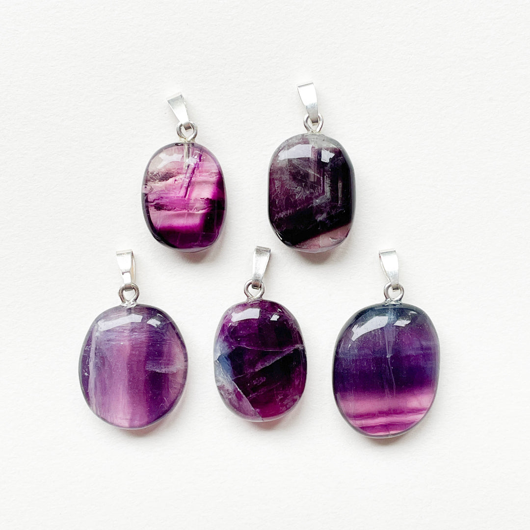 fluoriet paarse premium edelsteen hanger 925 sterling zilver edelstenen sieraden juwelen