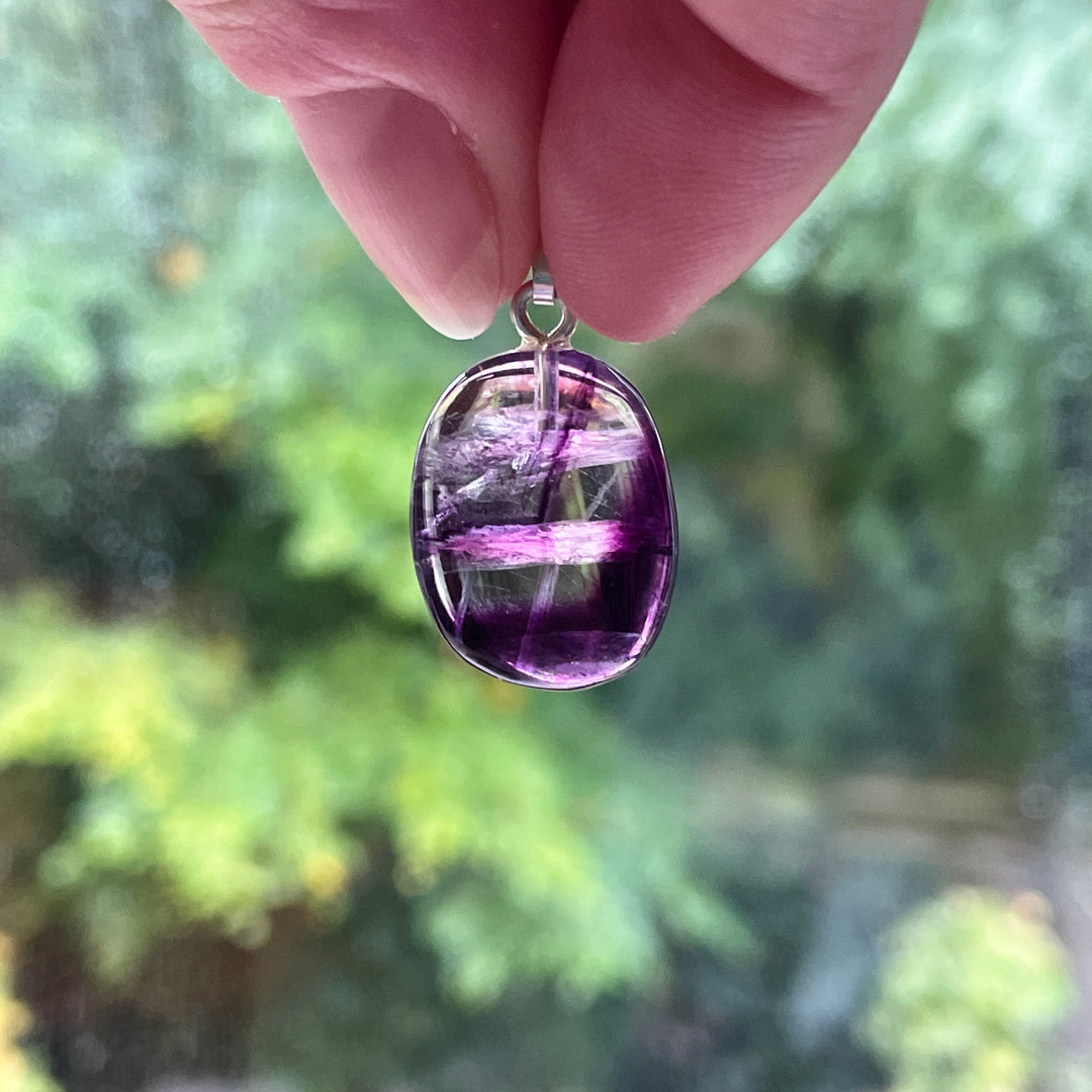 fluoriet paarse premium edelsteen hanger 925 sterling zilver edelstenen sieraden juwelen