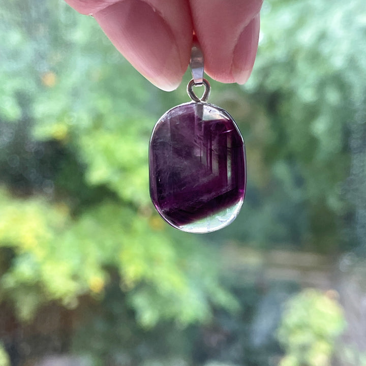 fluoriet paarse premium edelsteen hanger 925 sterling zilver edelstenen sieraden juwelen