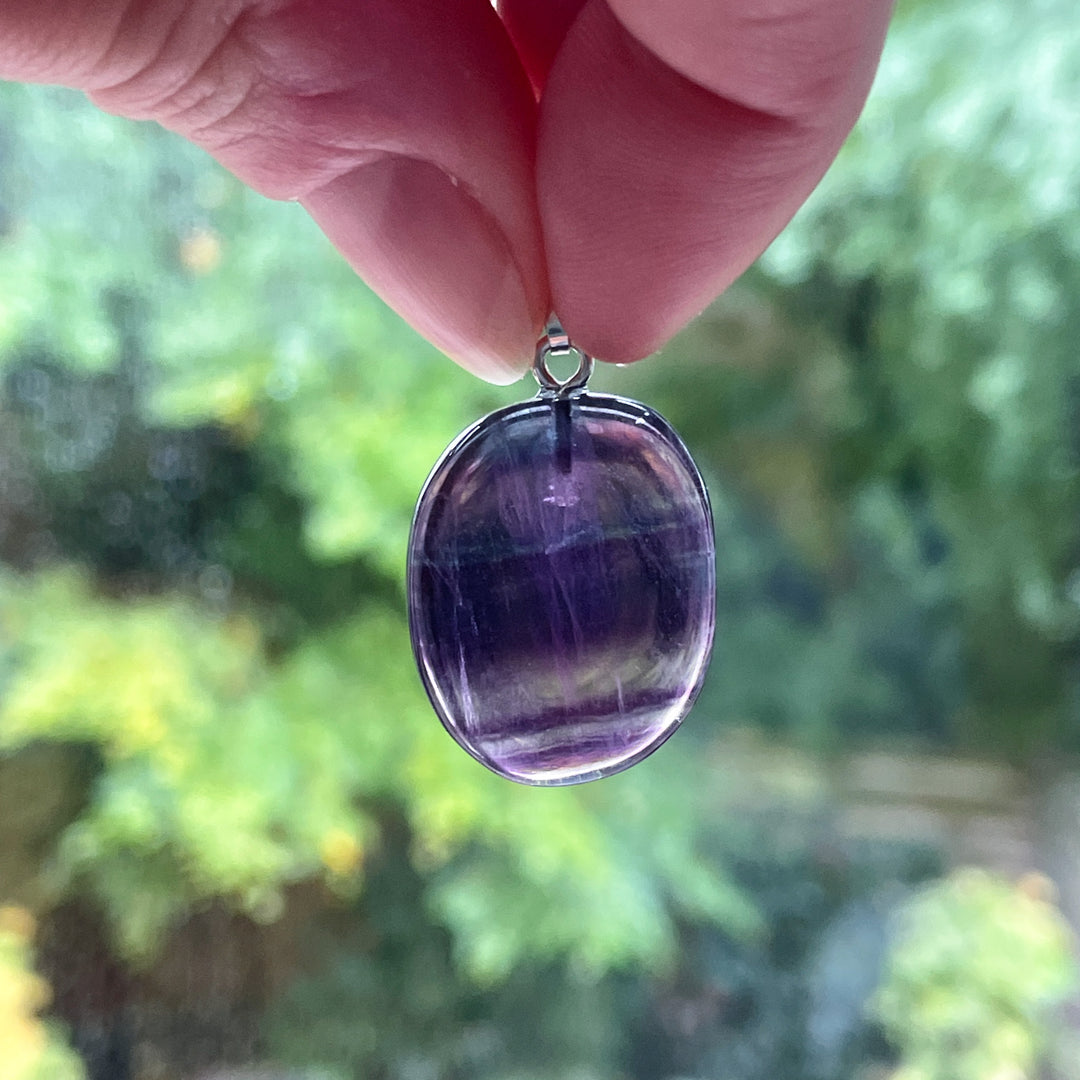 fluoriet paarse premium edelsteen hanger 925 sterling zilver edelstenen sieraden juwelen