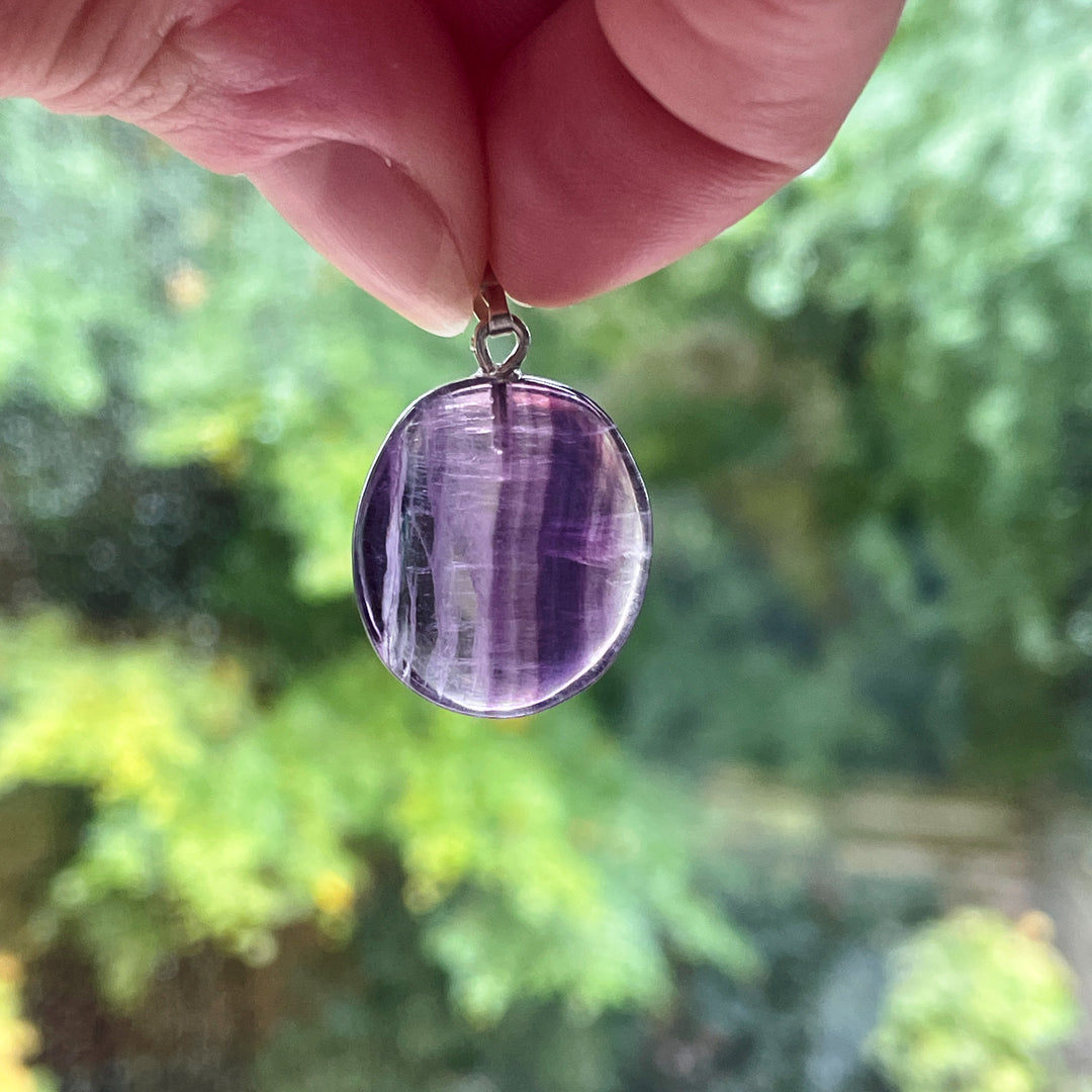 fluoriet paarse premium edelsteen hanger 925 sterling zilver edelstenen sieraden juwelen