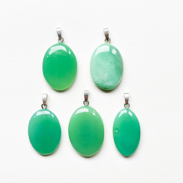 chrysopraas groene edelsteen hanger edelsteenhanger juweel sieraad 925 sterling echt zilver