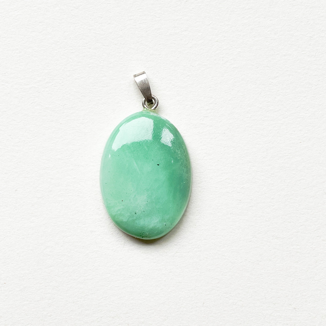 chrysopraas groene edelsteen hanger edelsteenhanger juweel sieraad 925 sterling echt zilver