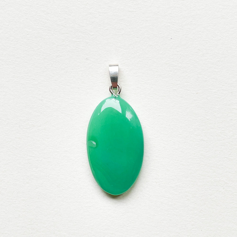chrysopraas groene edelsteen hanger edelsteenhanger juweel sieraad 925 sterling echt zilver