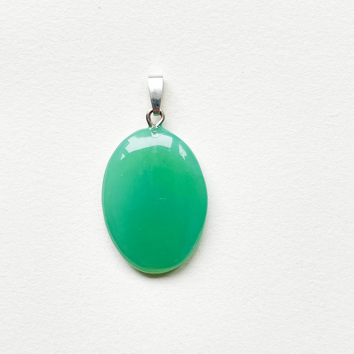 chrysopraas groene edelsteen hanger edelsteenhanger juweel sieraad 925 sterling echt zilver