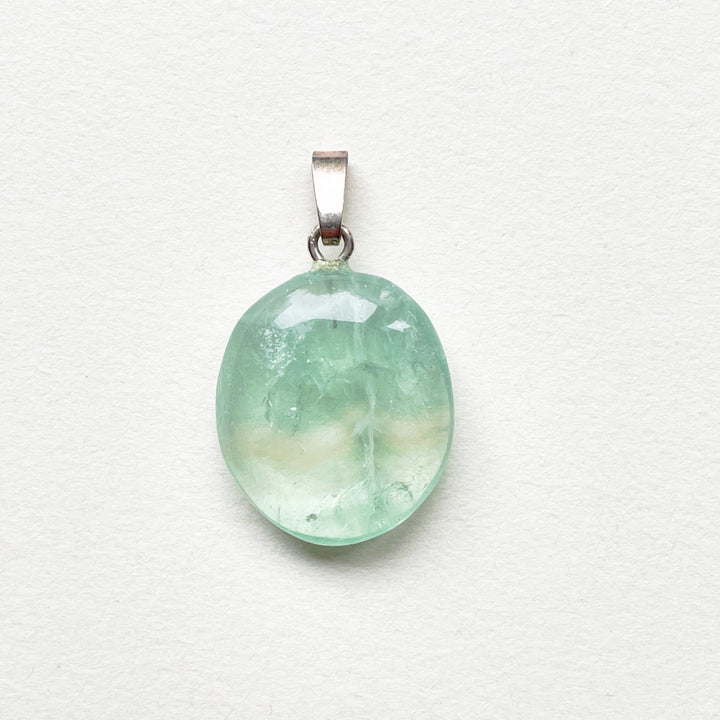 fluoriet groene hanger edelsteenhanger edelstenen 925 sterling zilver sieraden